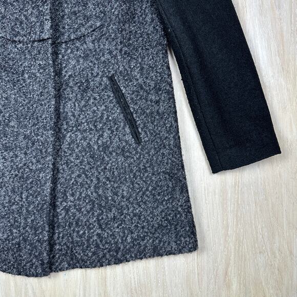 Tahari Gray Wool Blend Colorblock Winter Full Zip Chic Structured Coat jacket 12 - Picture 5 of 15